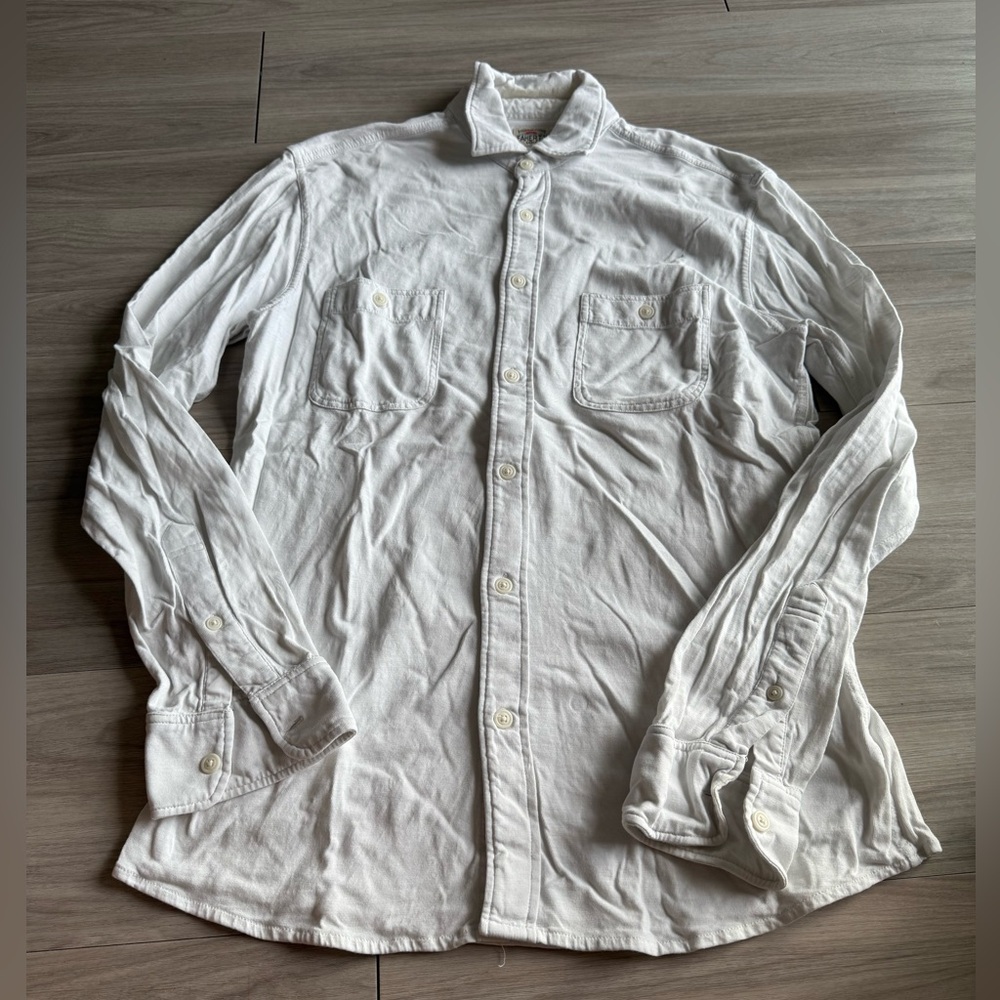 Faherty White Button-Up Shirt